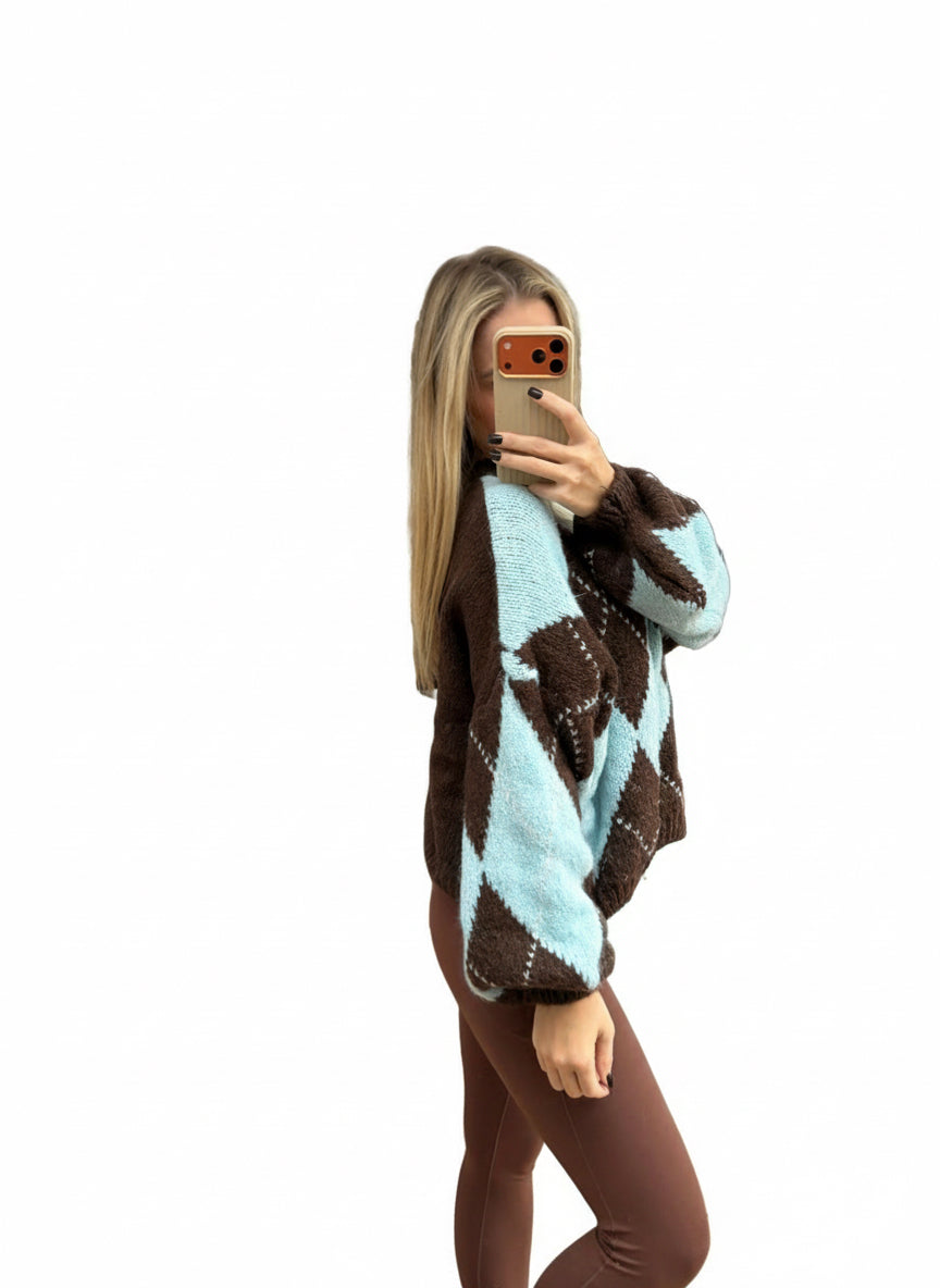 Pullover Raute Dunkelbraun