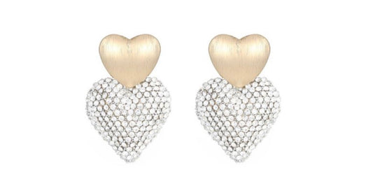 Glitzer Herz Ohrringe Gold Silber