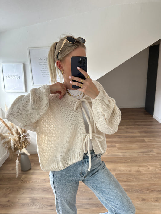 Knoten Cardigan "Leni" Beige