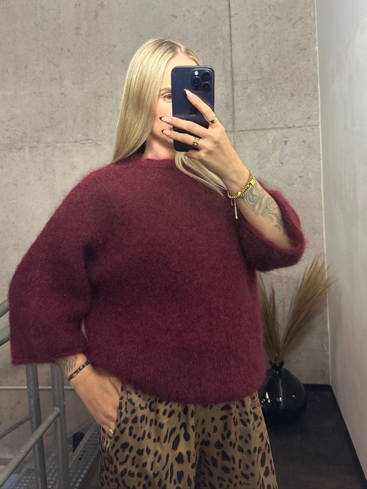 Mohair Pullover Bordeauxrot