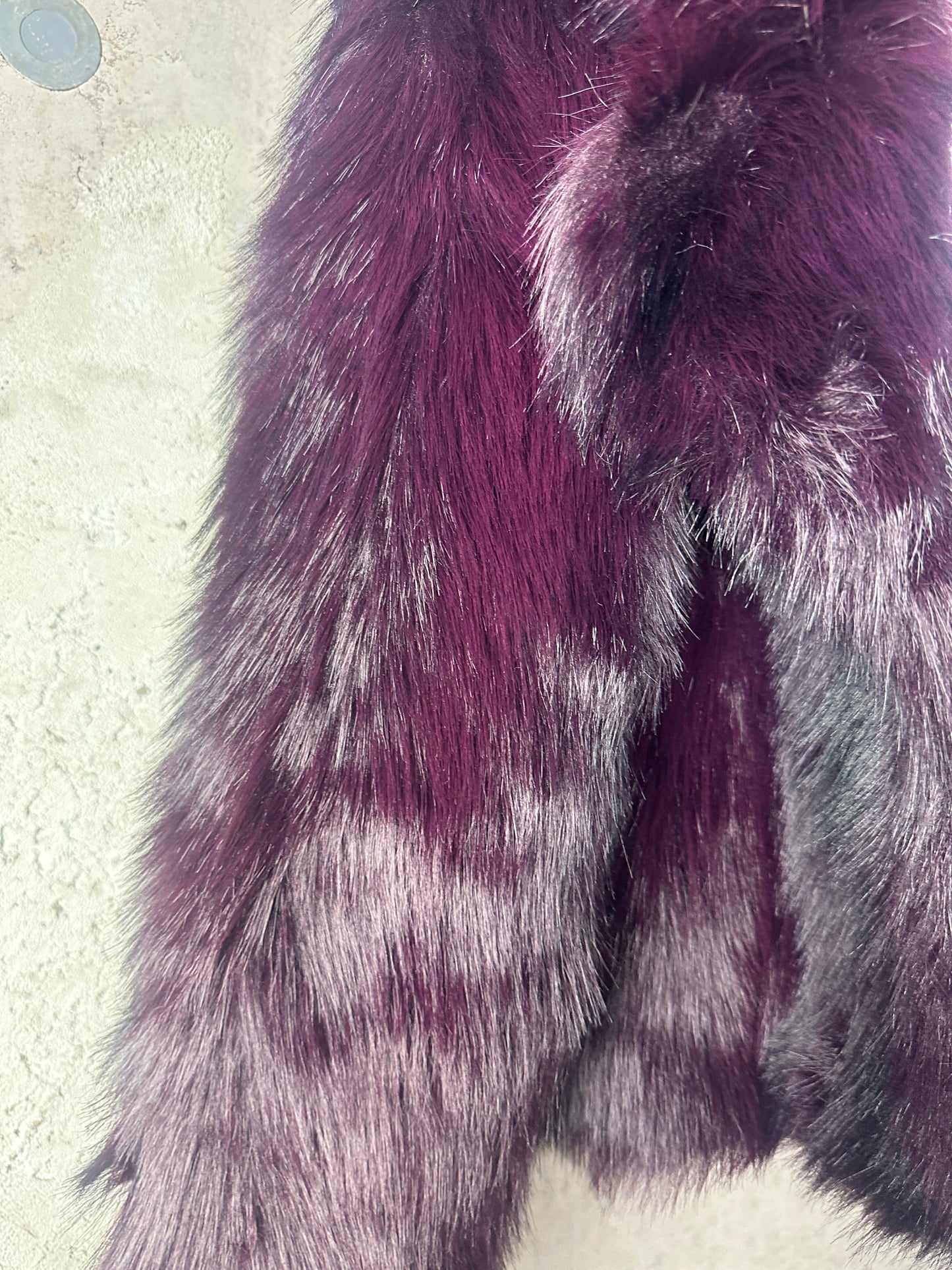 Kunstfell Jacke Bordeauxrot