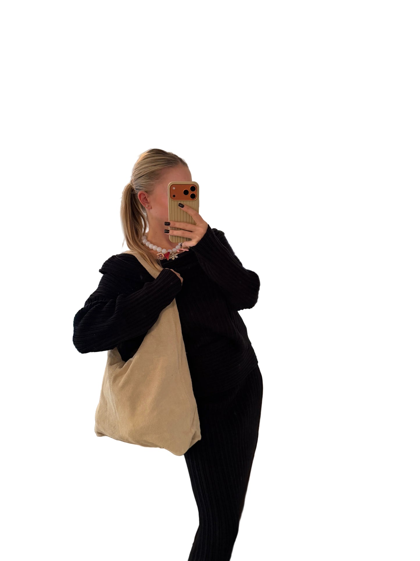 Tasche Wildleder Beige