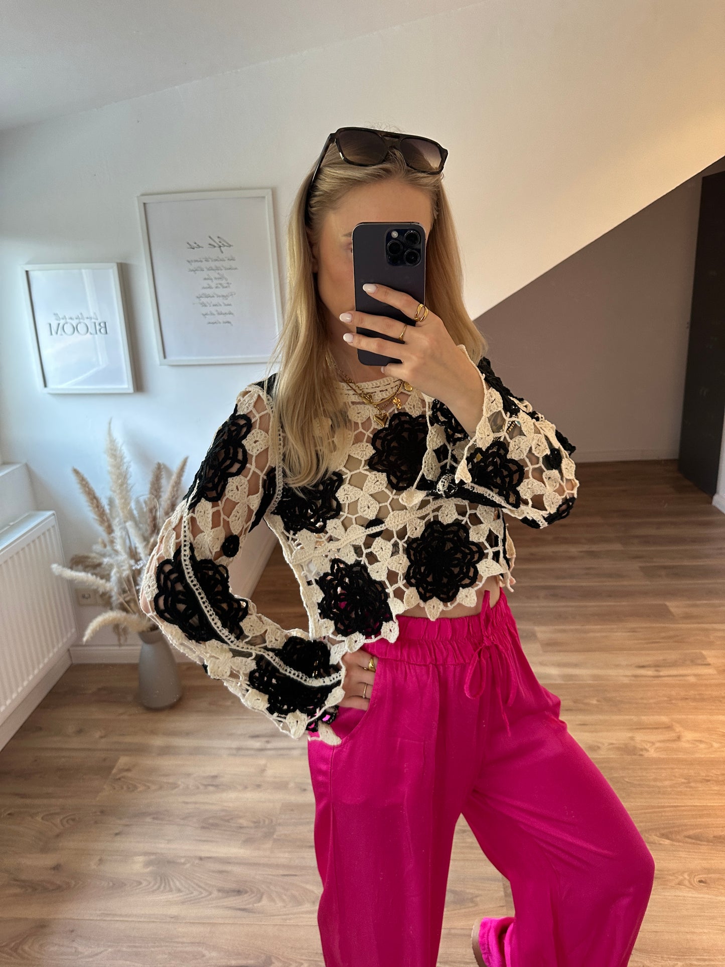 Strick schwarz-weiß