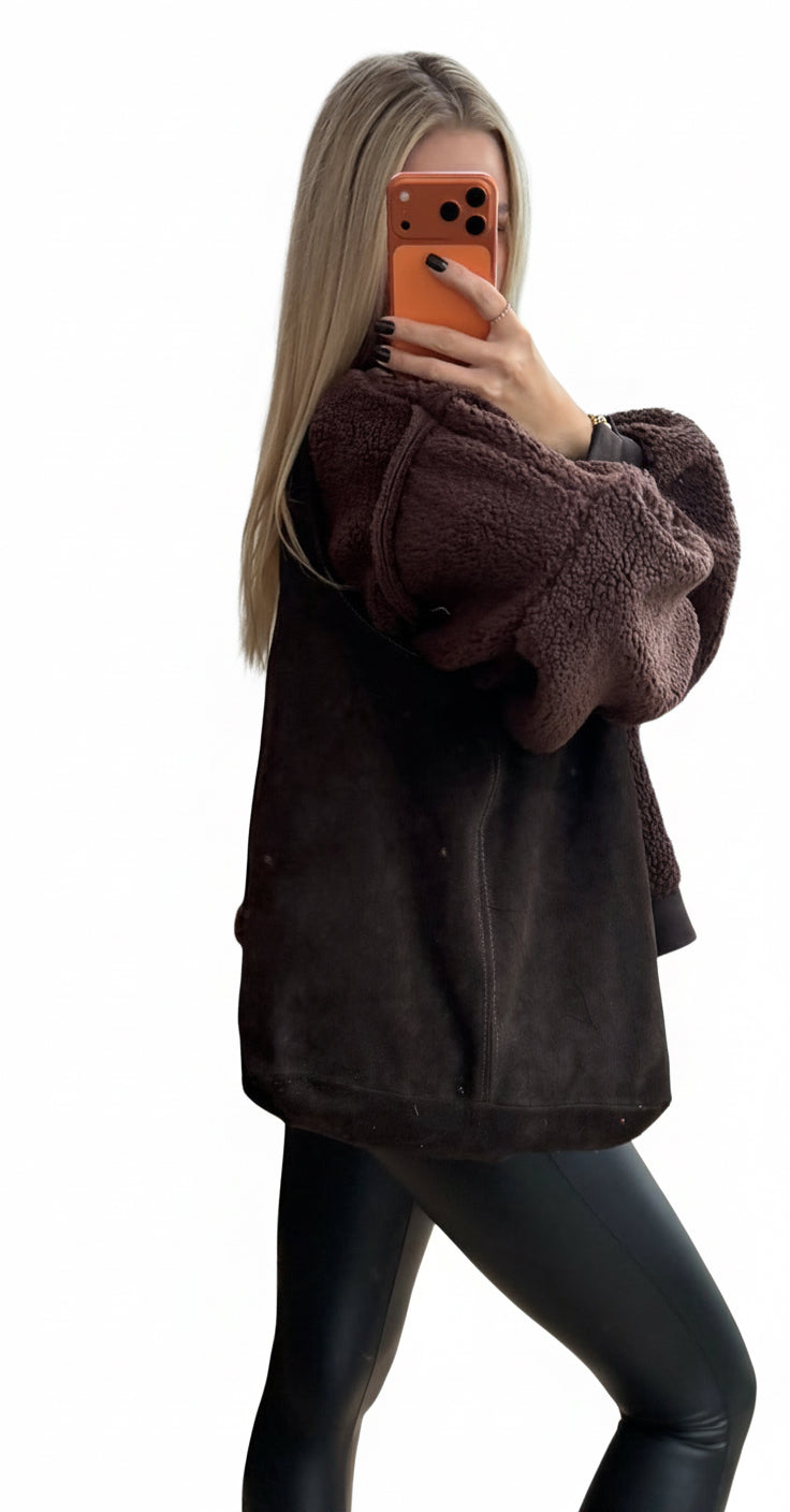 Tasche Wildleder Dunkelbraun