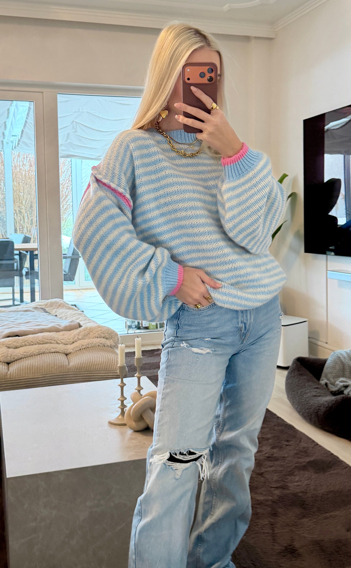 PULLOVER TÜRKIS ROSA