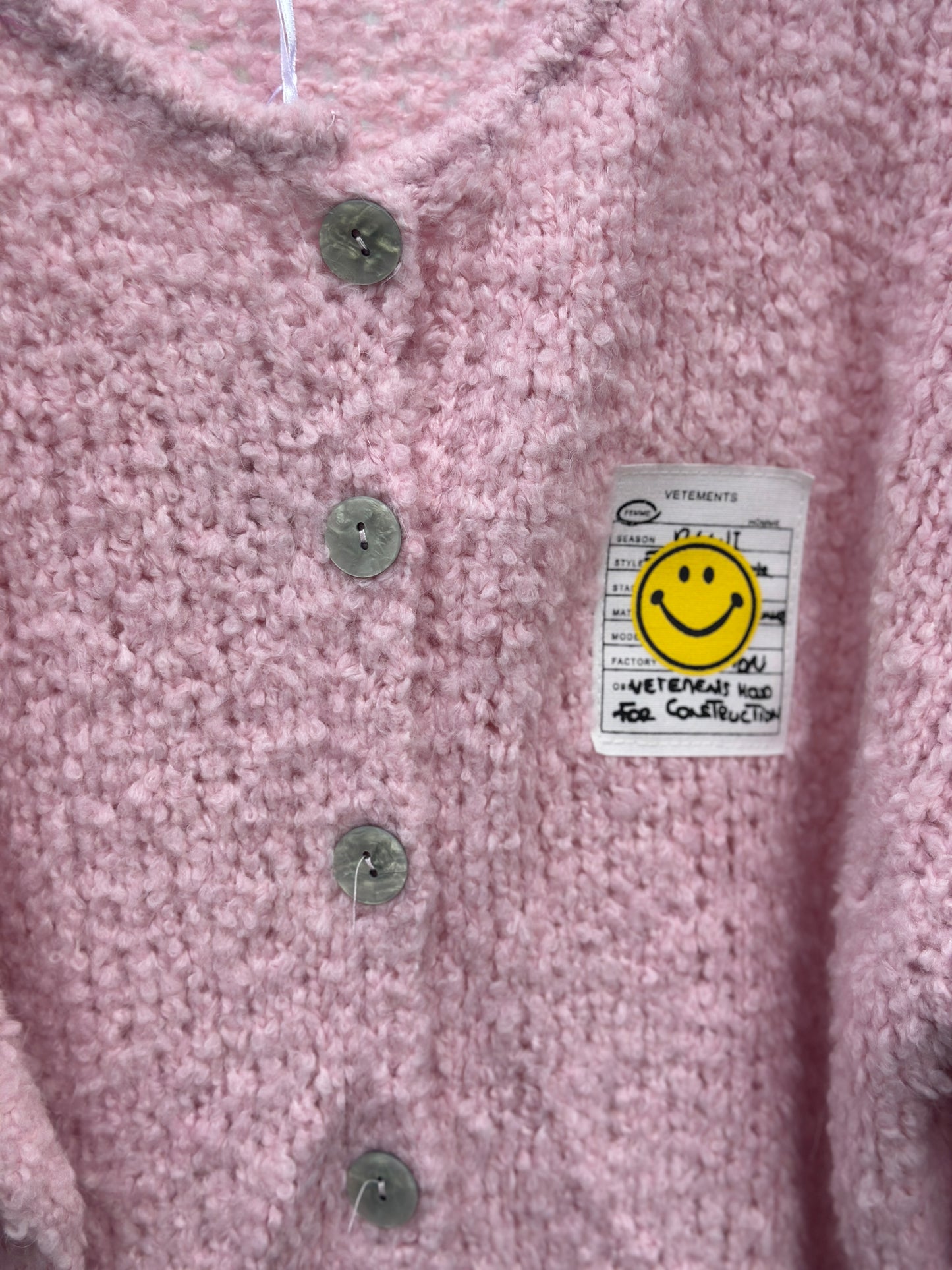 Smiley Cardigan Rosa
