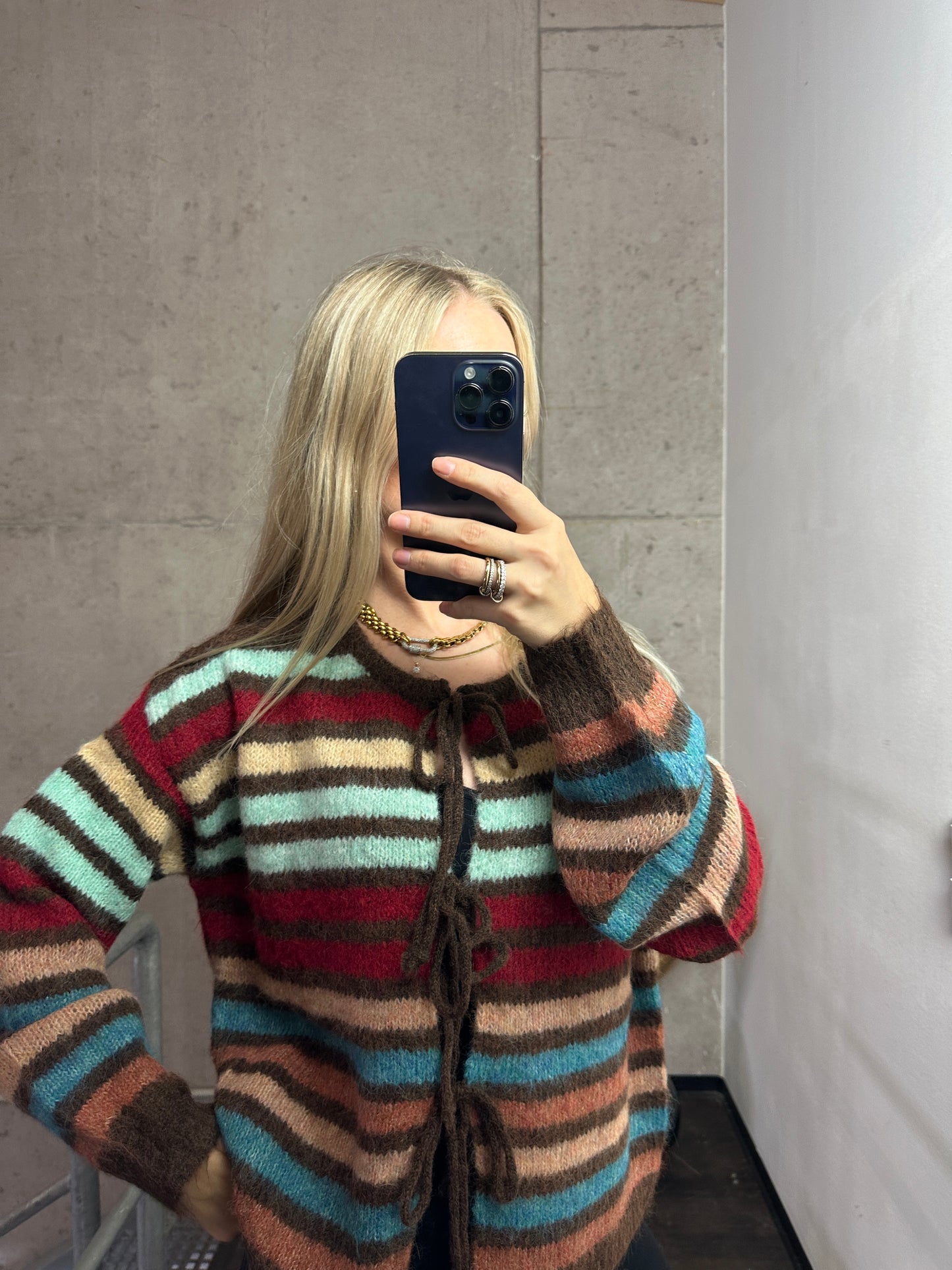 Cardigan “Rustic Stripes” – Cozy Chic