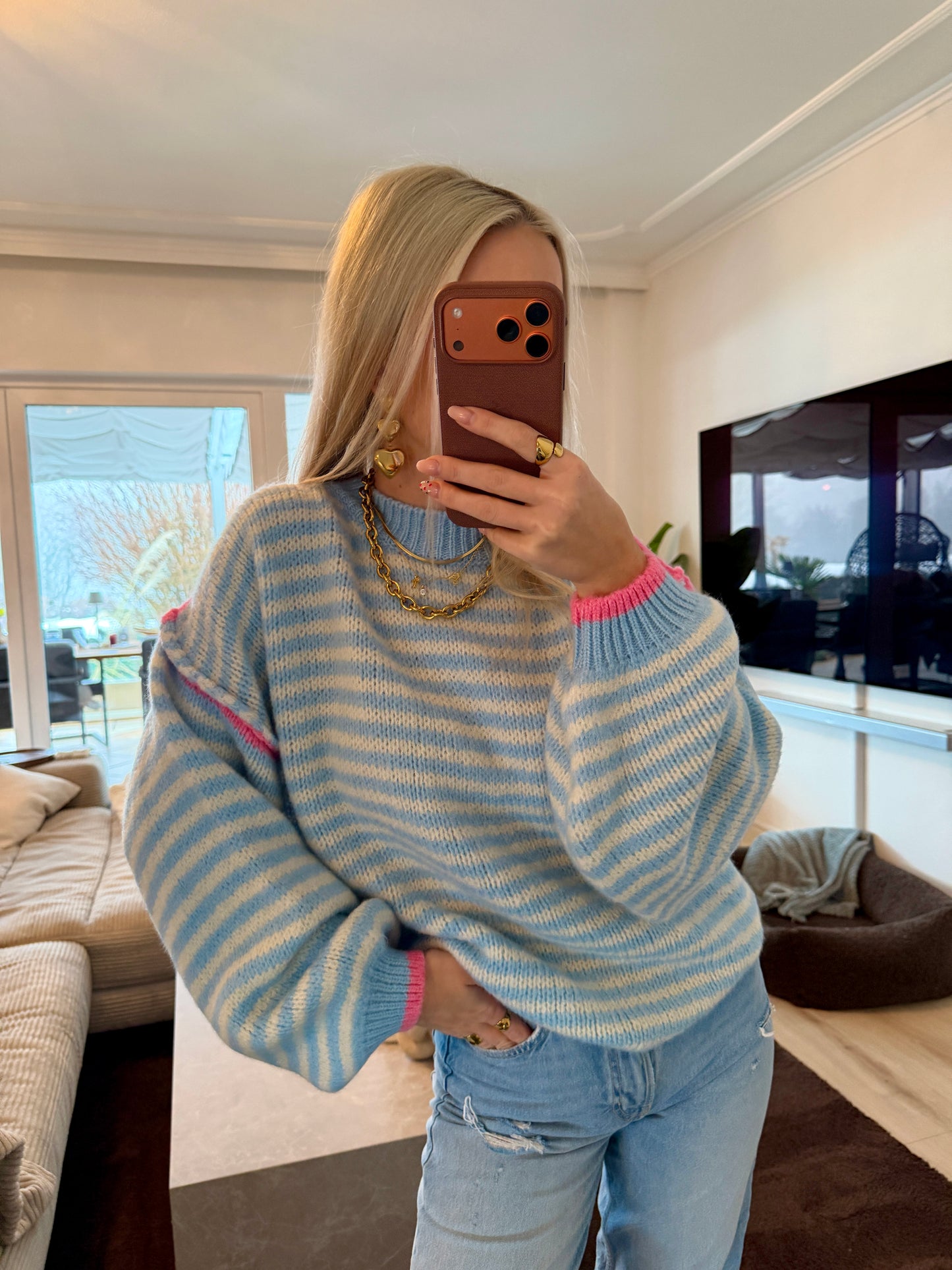 PULLOVER TÜRKIS ROSA