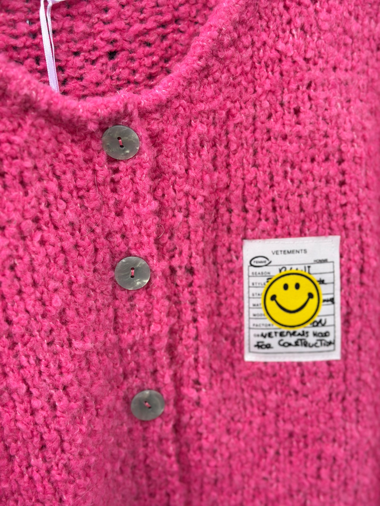 Smiley Cardigan NeonPink