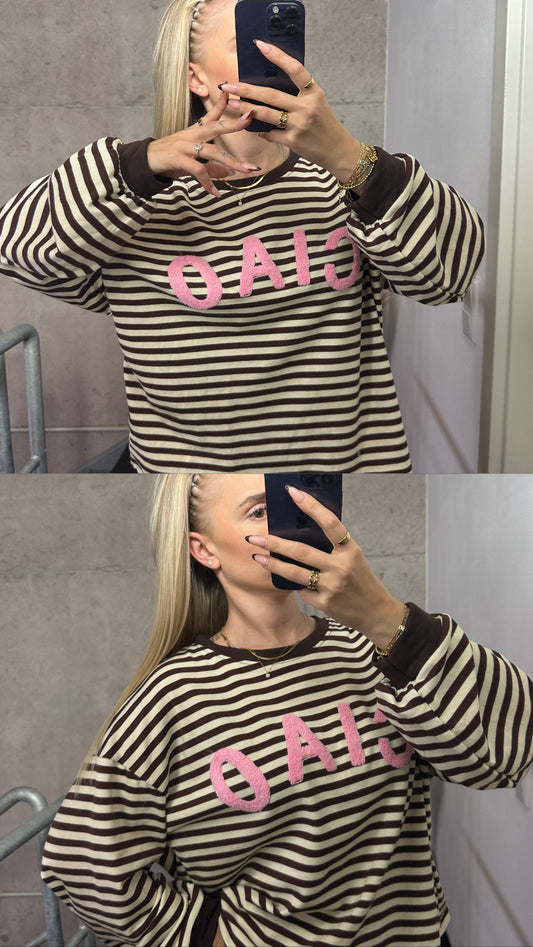 Langarm Ciao Hellbraun Rosa