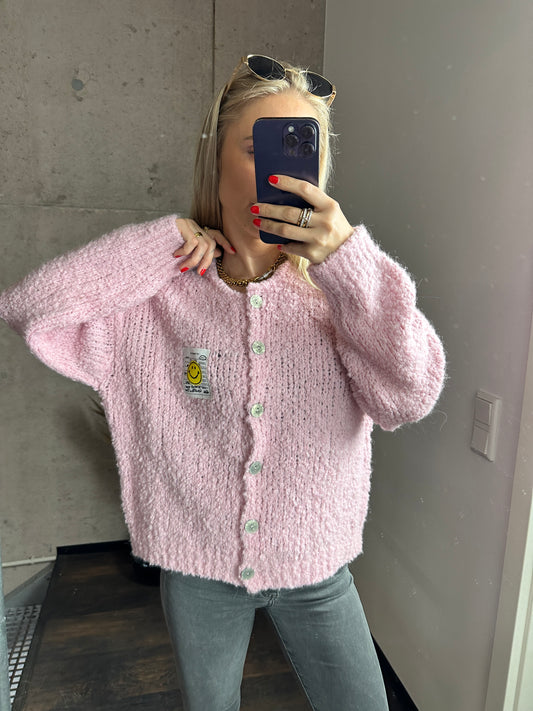 Smiley Cardigan Rosa