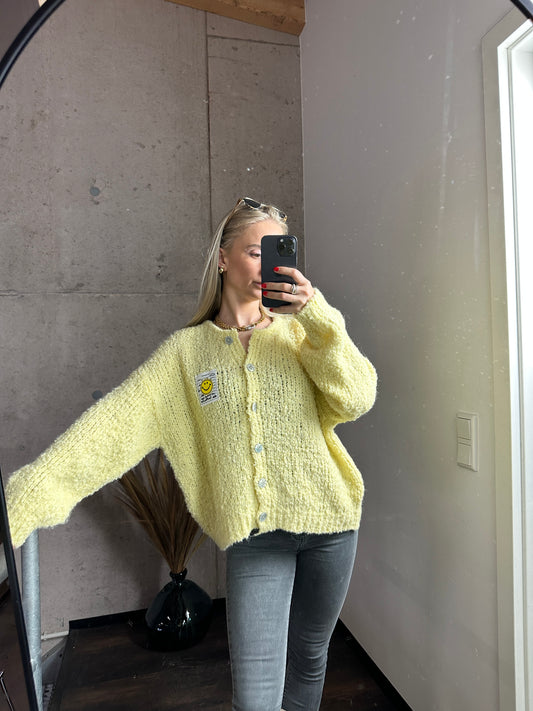 Smiley Cardigan Gelb