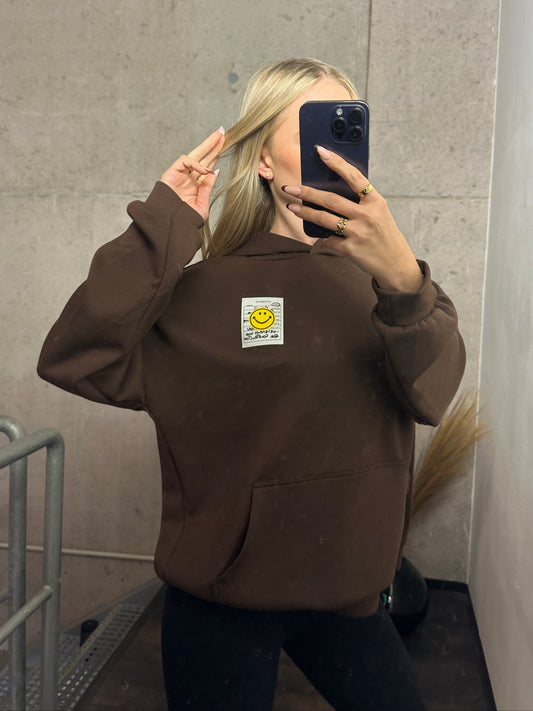 Smiley Hoodie Braun