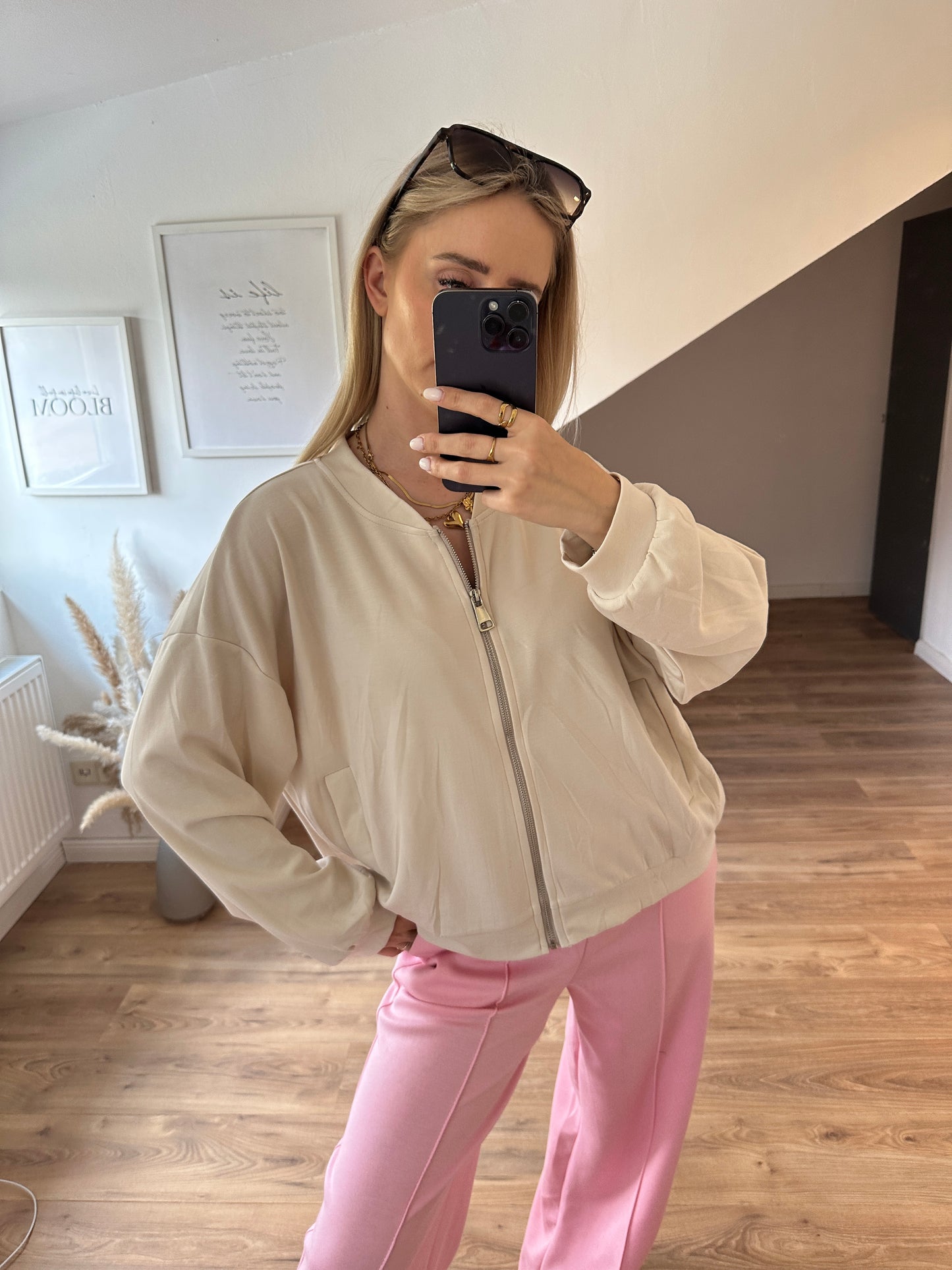 Sweatshirt Jacke "Willy" Beige