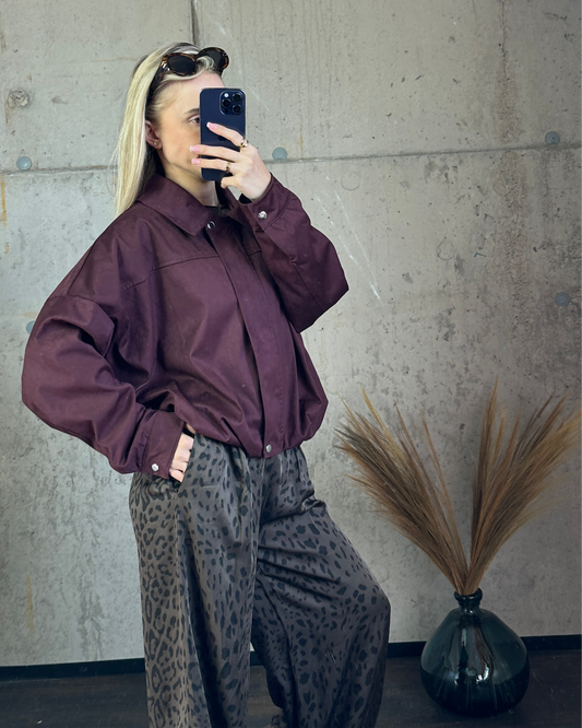 Wildleder Jacke Bordeauxrot