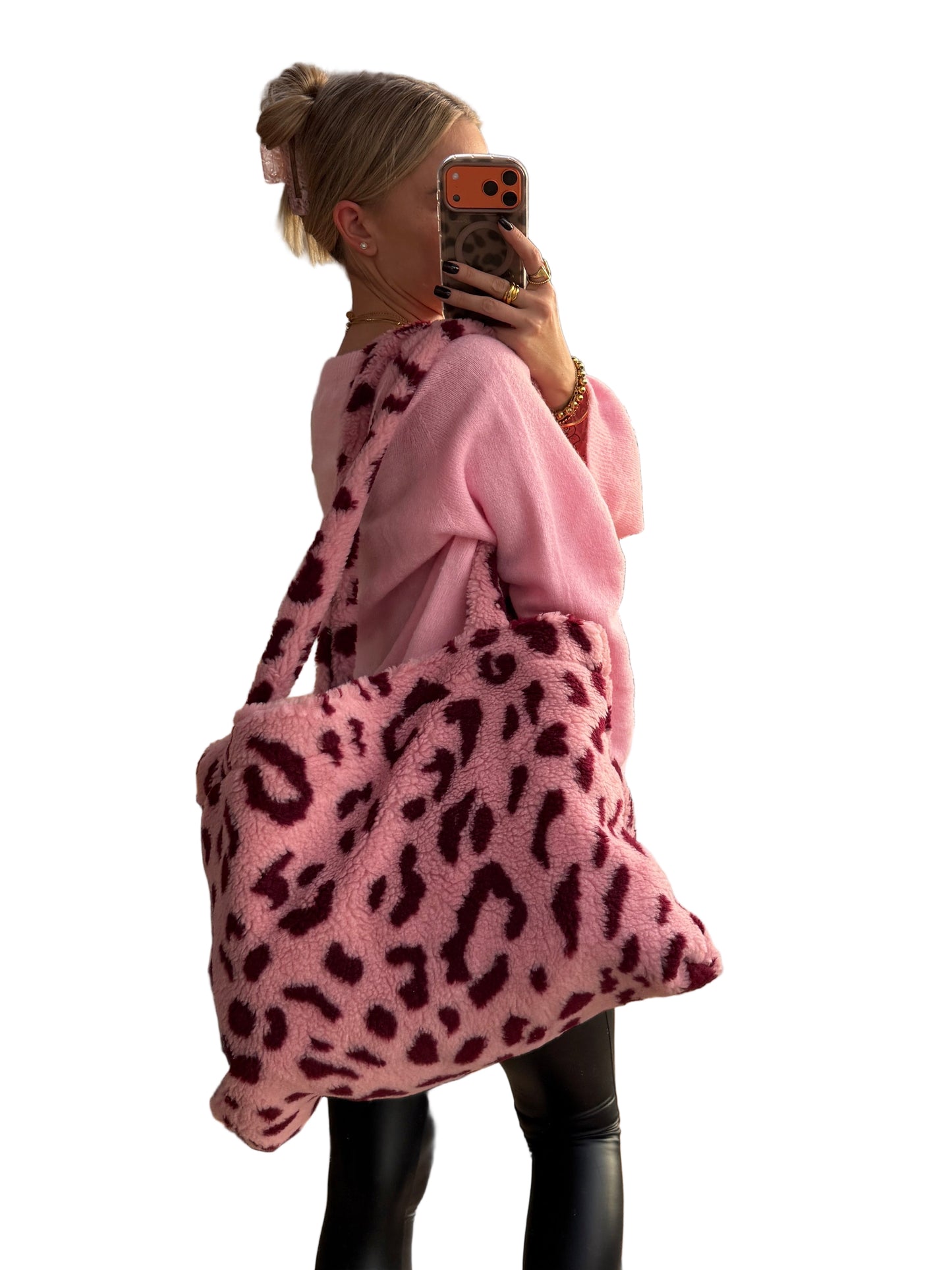 Leo Teddy Tasche Rosa Bordeauxrot