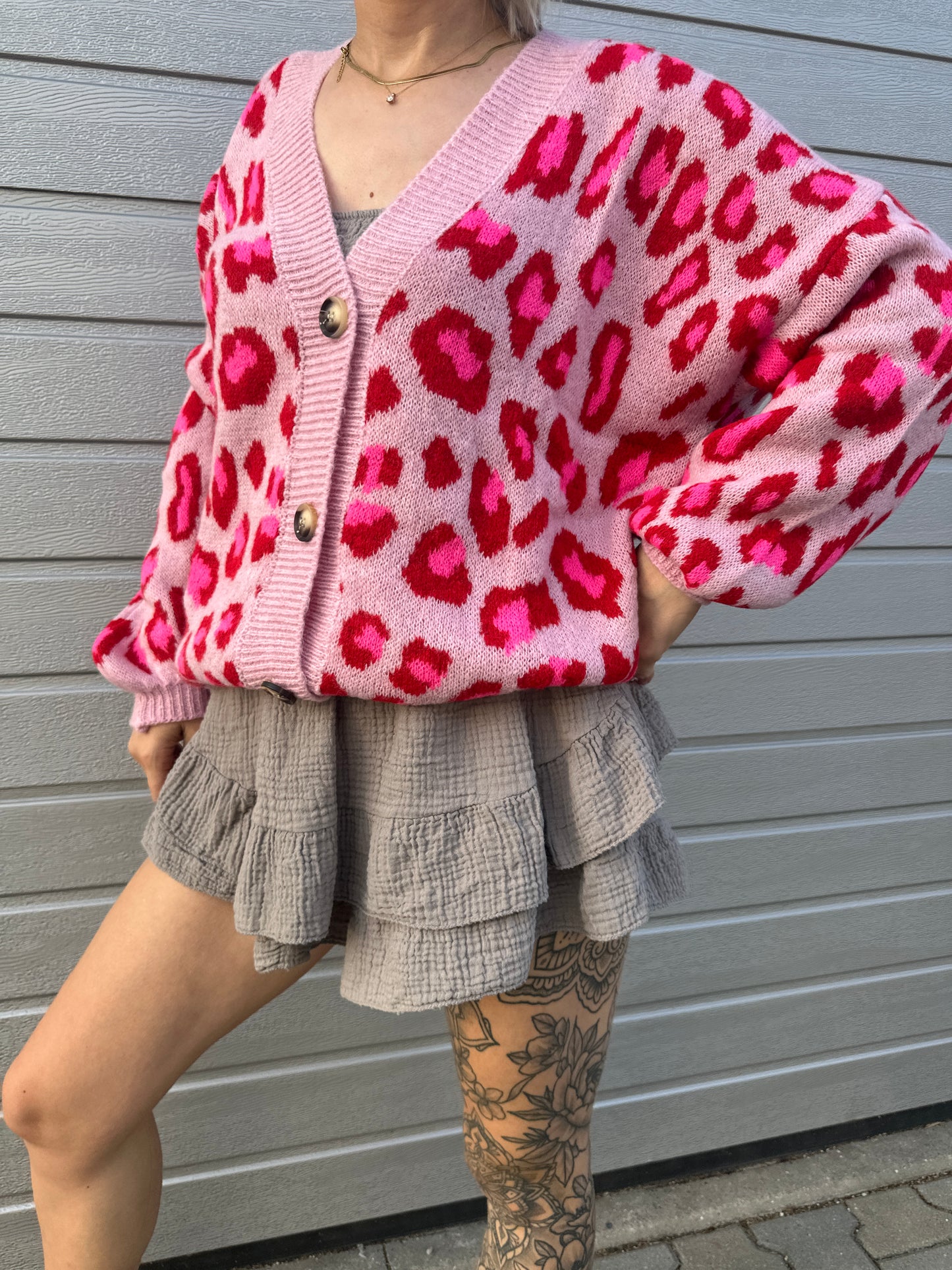 Cardigan Leo Fieber Rot Pink