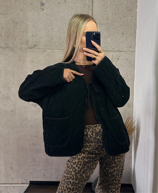 Cord Jacke Schwarz
