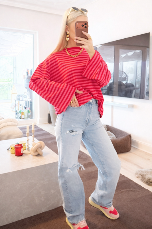 STREIFCHEN LANGARM PINK ROT