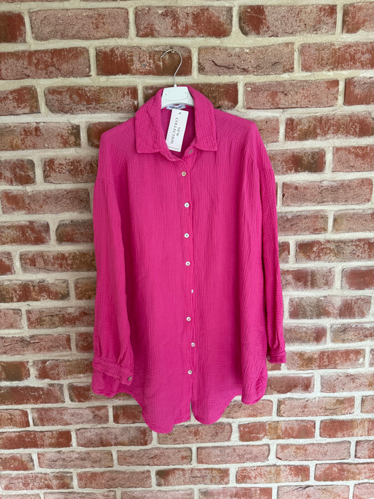 Musselin Bluse ”Ida“ mit dem Auge Pink
