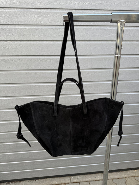 Tasche „Bisie“ Wildleder Schwarz