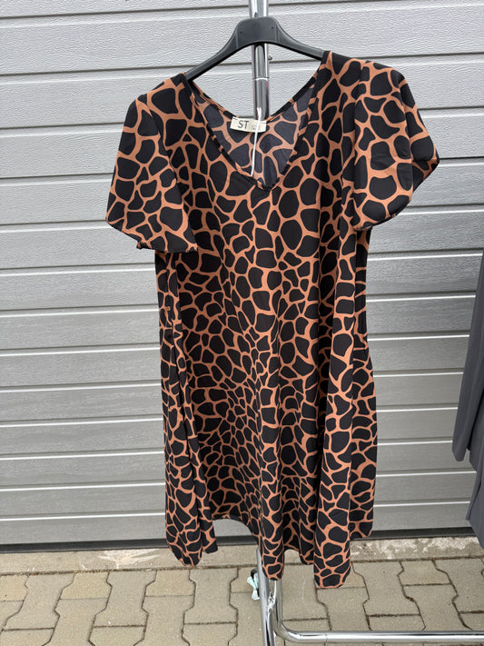 Leichtes Kleid Schwarz/Braun