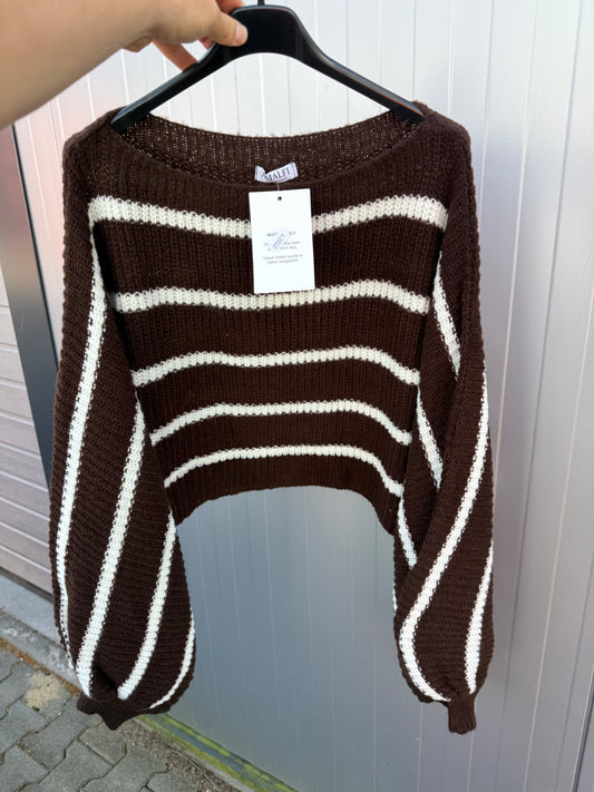 Pullover Braun/Weiß