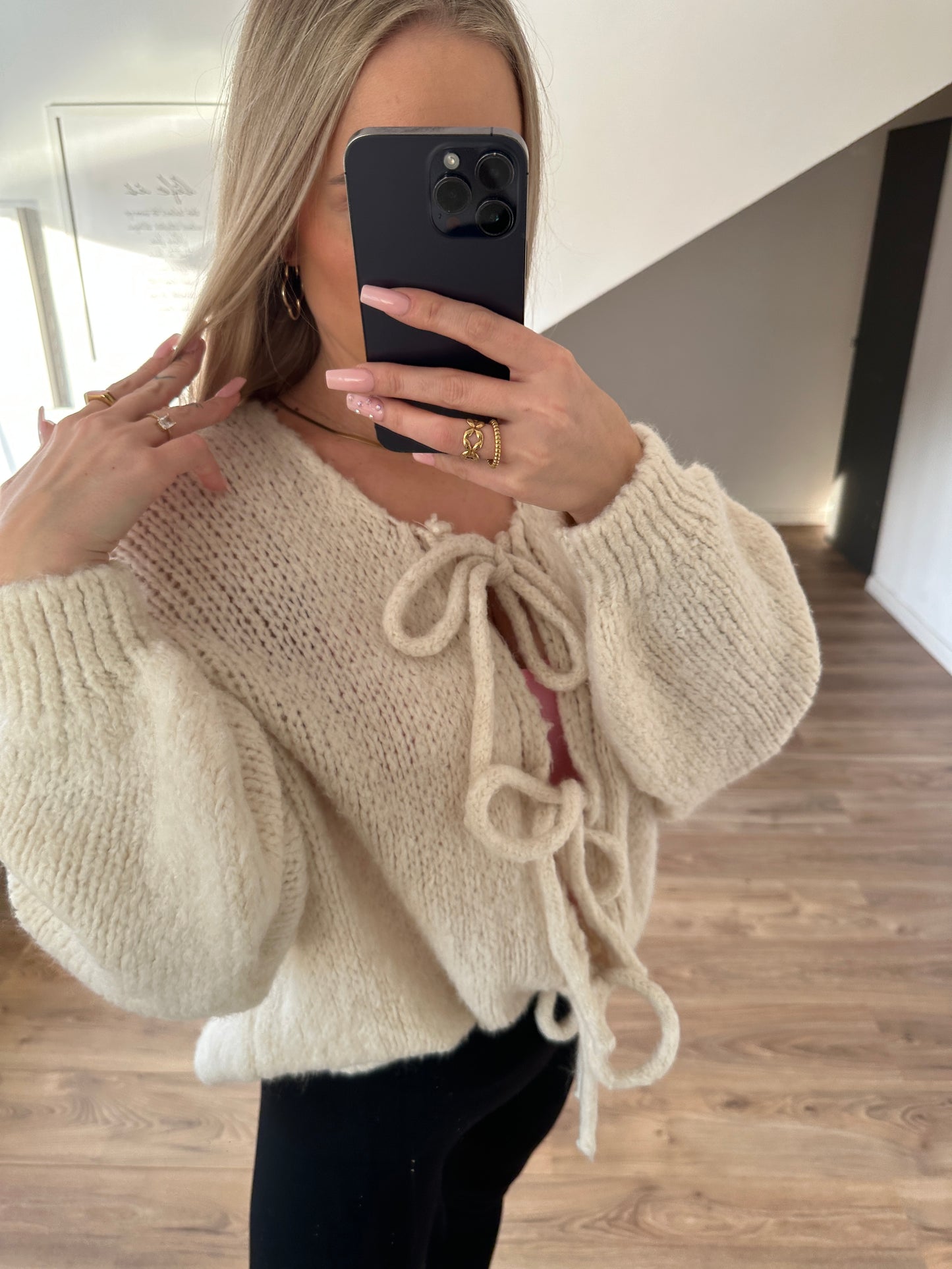 Knoten Cardigan "Leni" Gelb