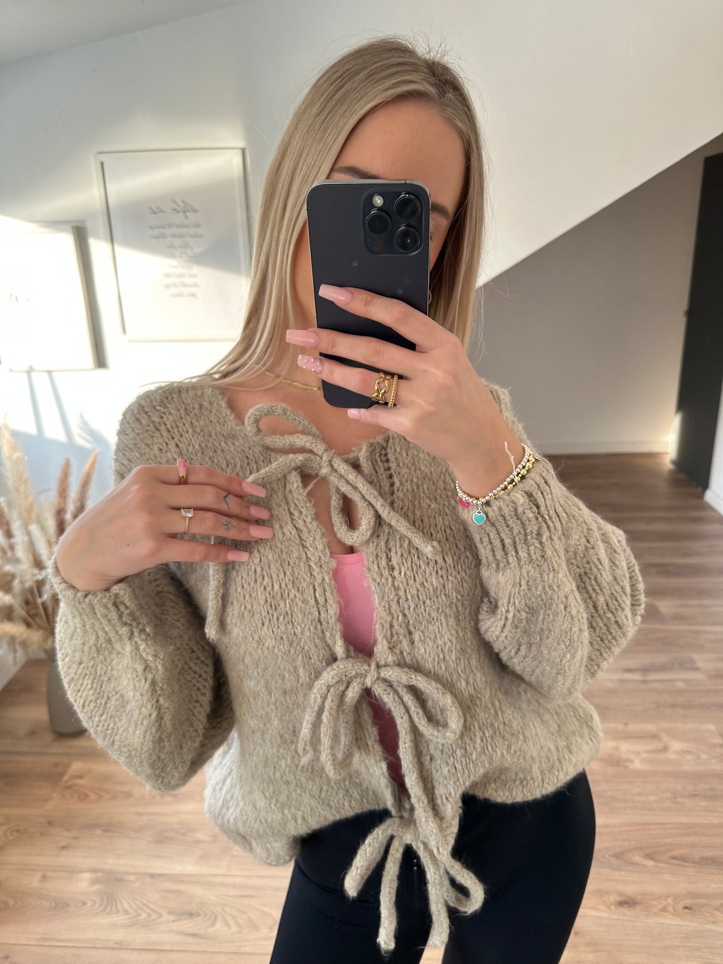 Knoten Cardigan "Leni" Gelb