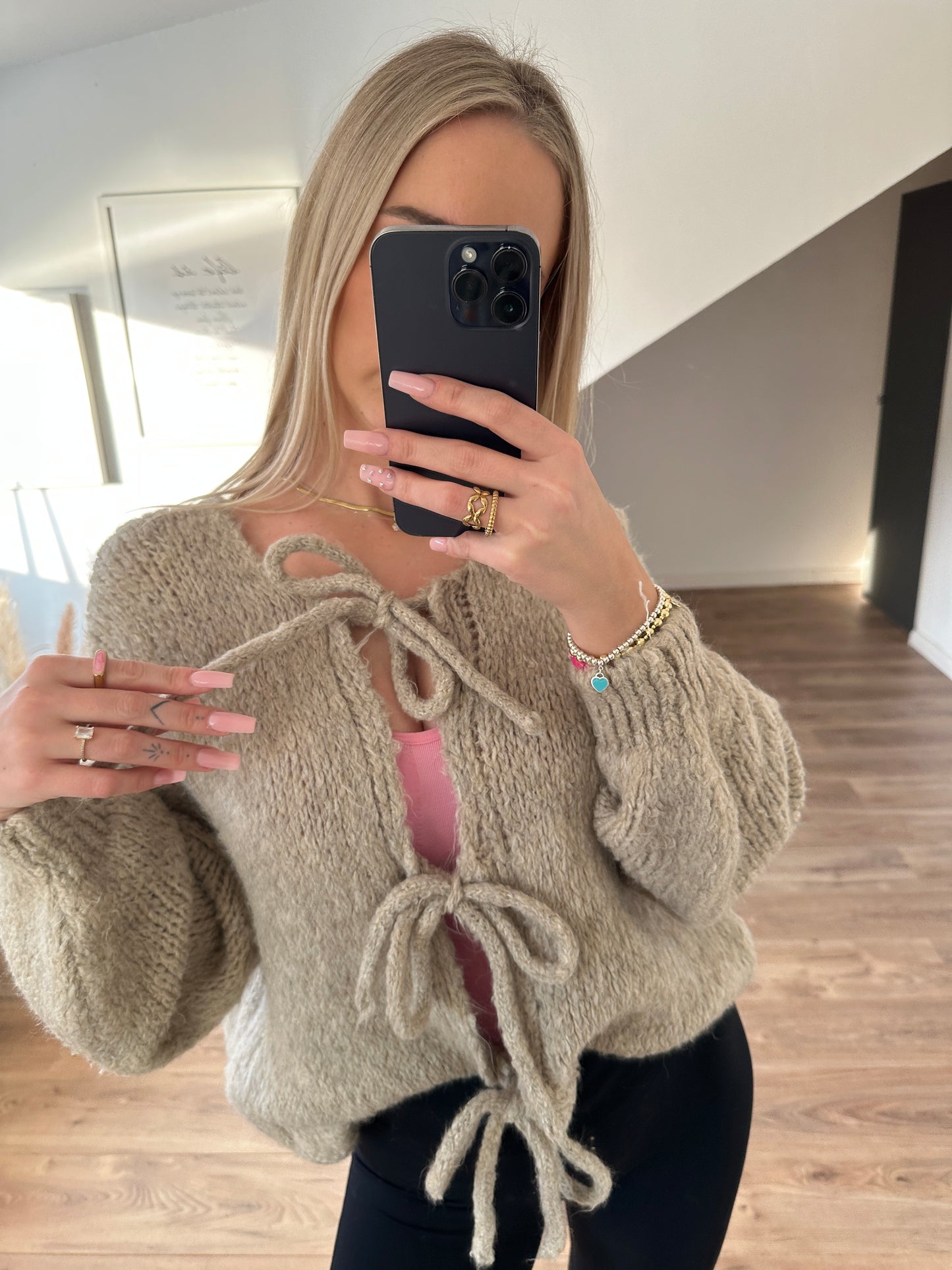Knoten Cardigan "Leni" Gelb