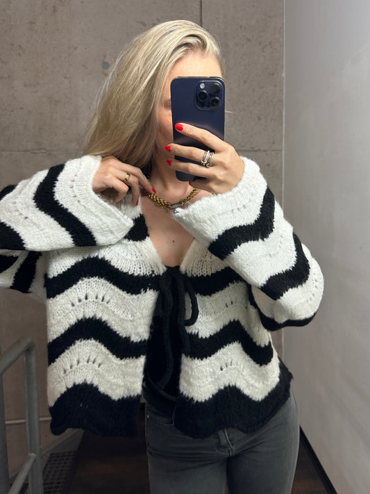 Cardigan Dreamwave Schwarz/Weiß