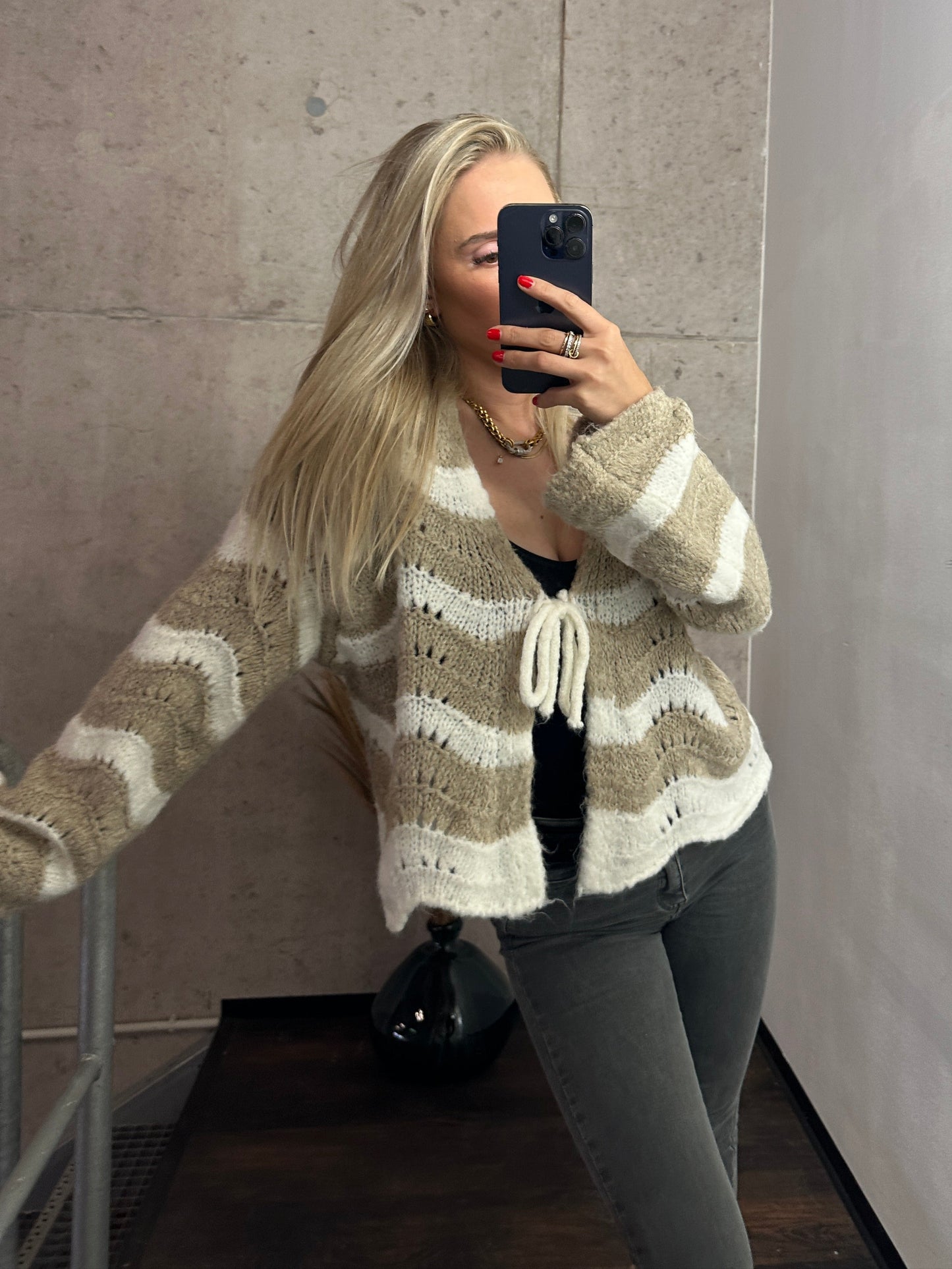 Cardigan Dreamwave Beige Weiß