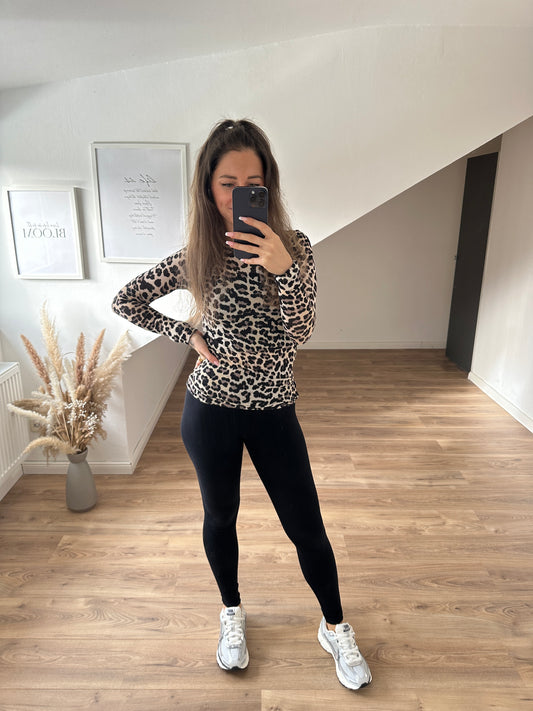 Leoparden Longshirt "Tiffany" Braun