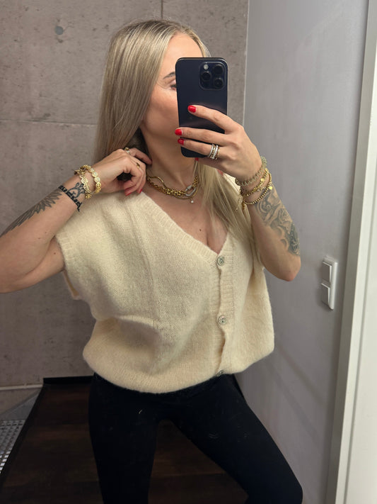 Alpaca Weste "Anni" Creme