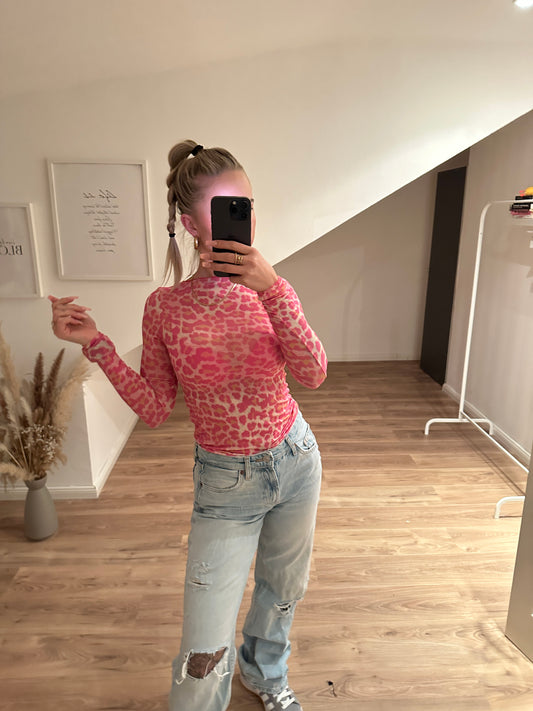 Leoparden Longshirt "Tiffany" Pink