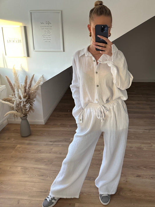 Musselin Hose "Spring" Weiß