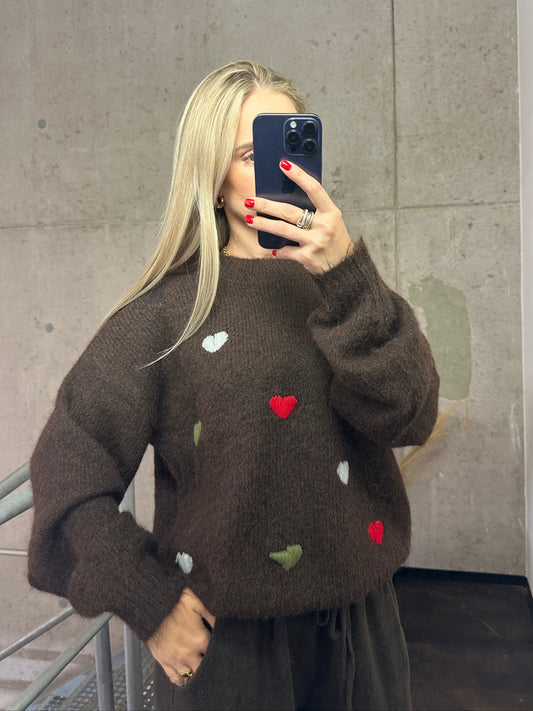 Pullover „Love“ Braun