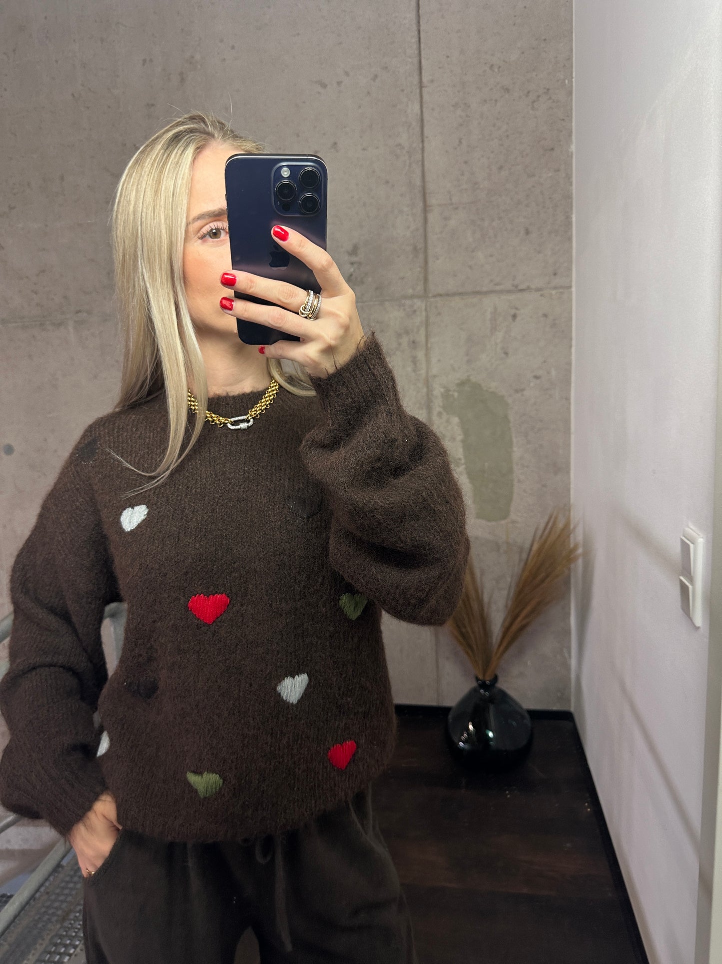Pullover „Love“ Braun