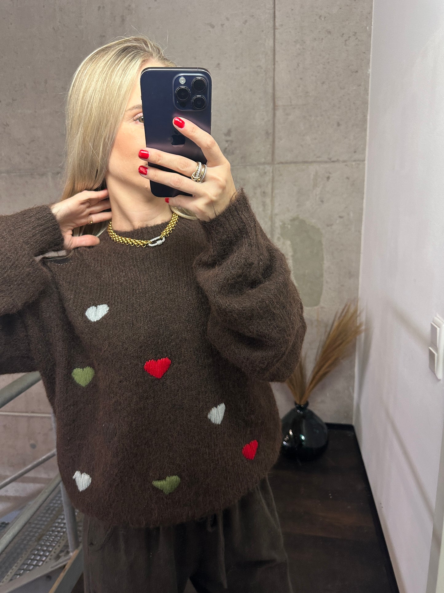 Pullover „Love“ Braun