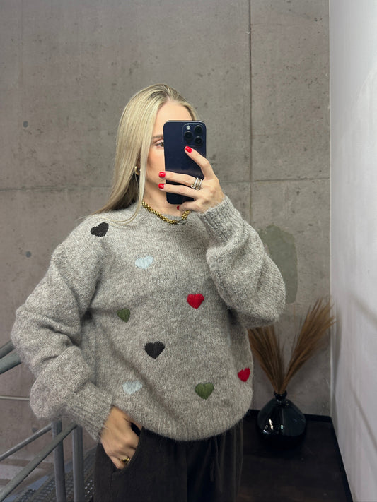 Pullover „Love“ Taupe