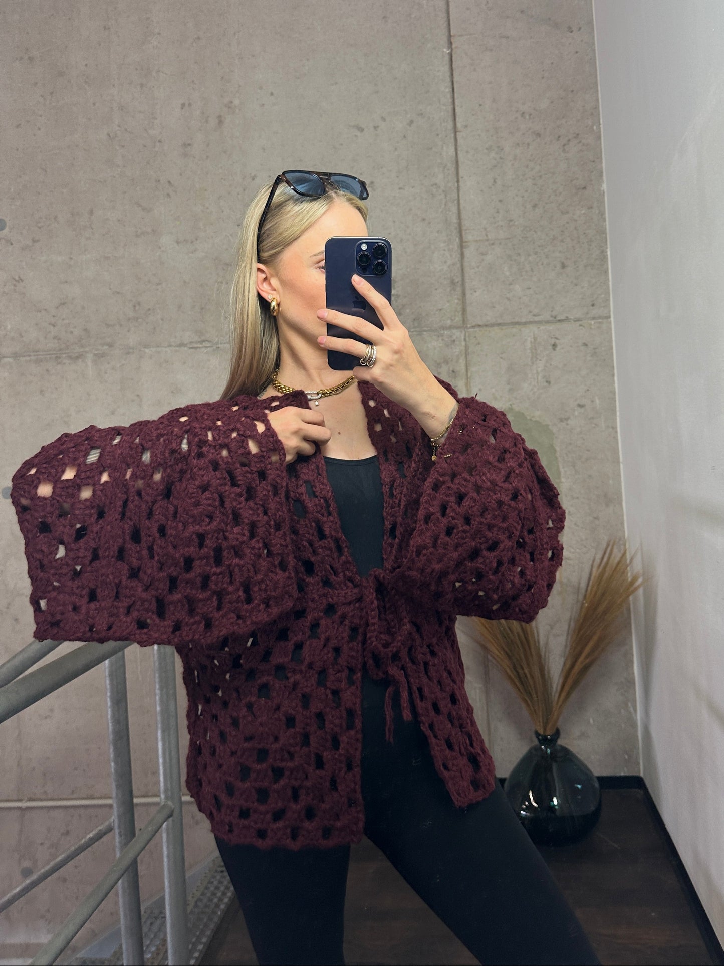 Cardigan „Strickträume“ – Handmade-Look zum Verlieben Bordeauxrot