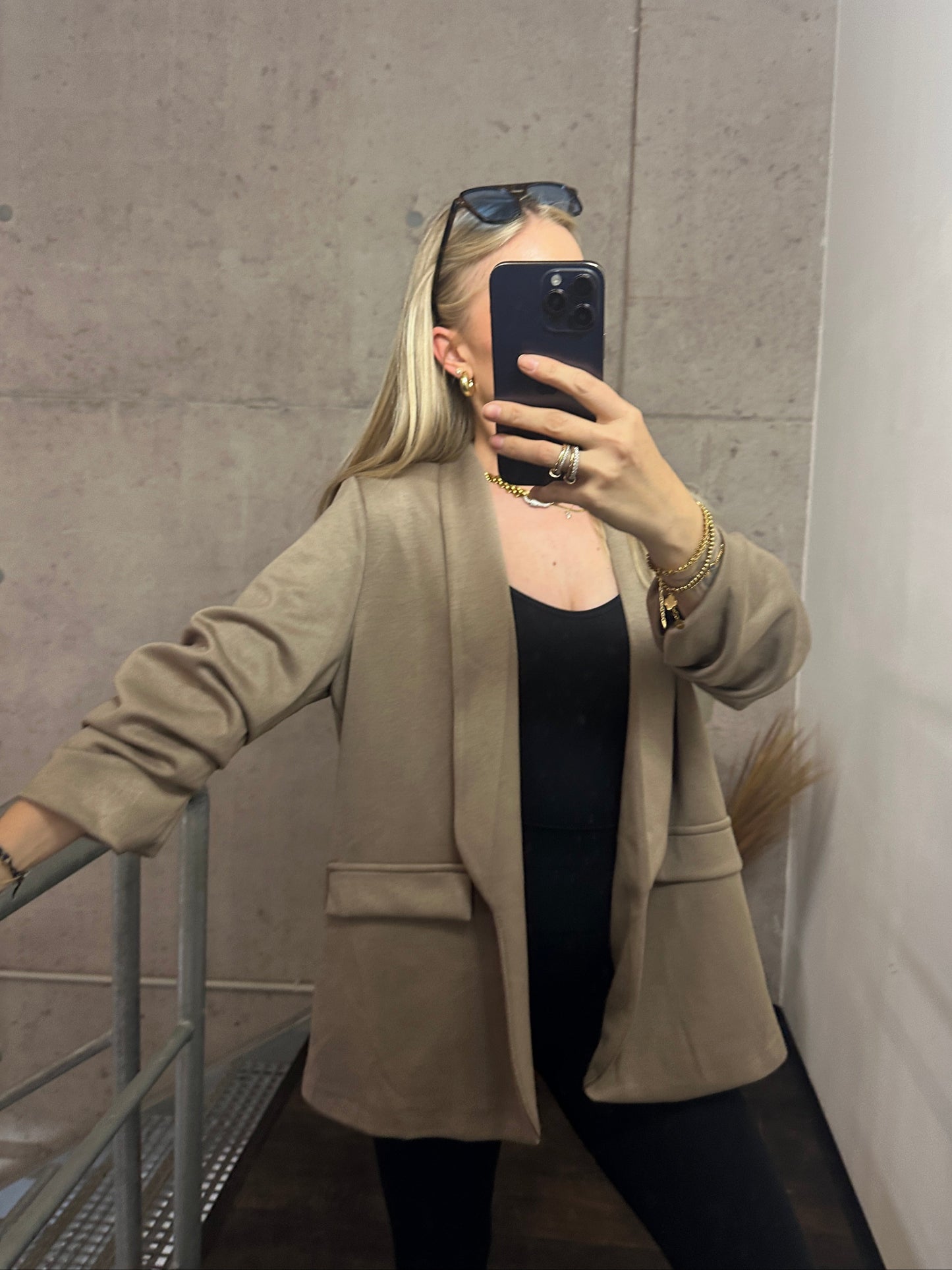 Blazer"Inga" Taupe Sweat Stoff