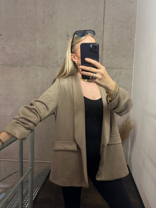 Blazer"Inga" Taupe Sweat Stoff
