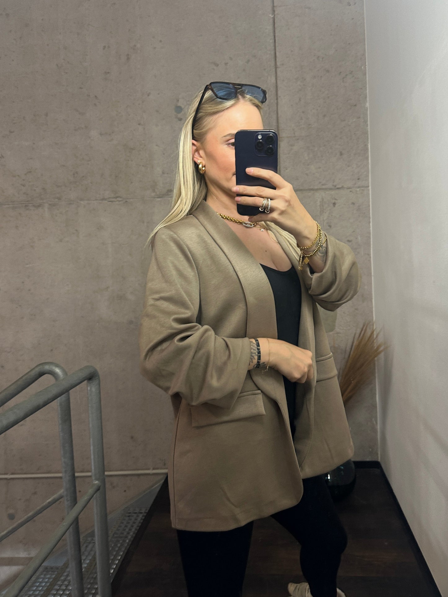 Blazer"Inga" Taupe Sweat Stoff