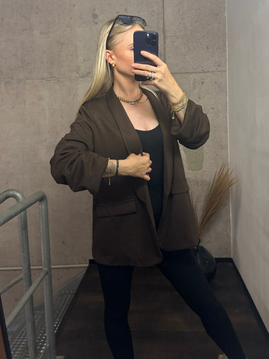 Blazer"Inga" Dunkelbraun Sweat Stoff