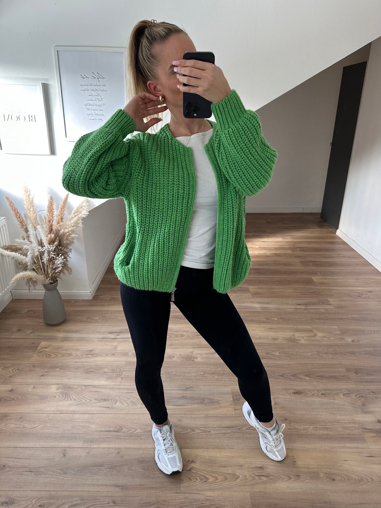 Strickjacke "Vanni" Rosa mit Reißverschluß