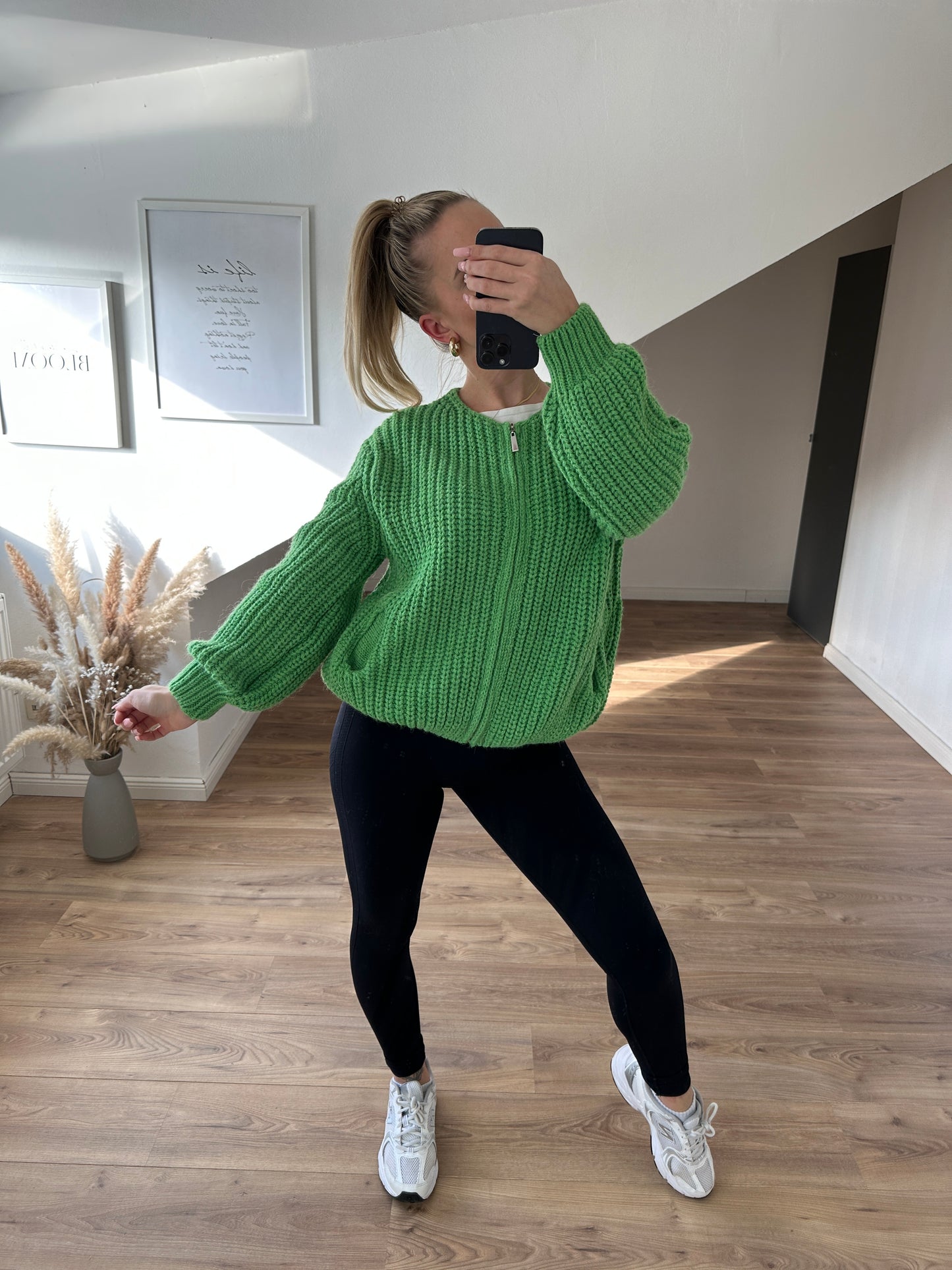 Strickjacke "Vanni" Rosa mit Reißverschluß