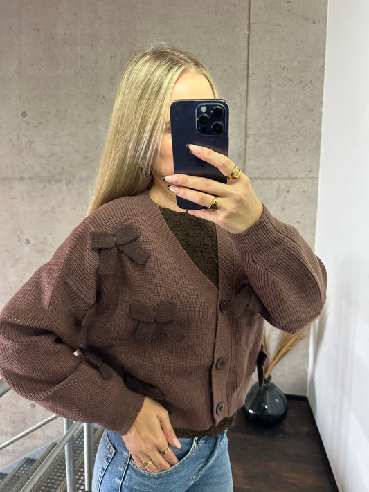 Cardigan mit Schleifi Toppings Braun