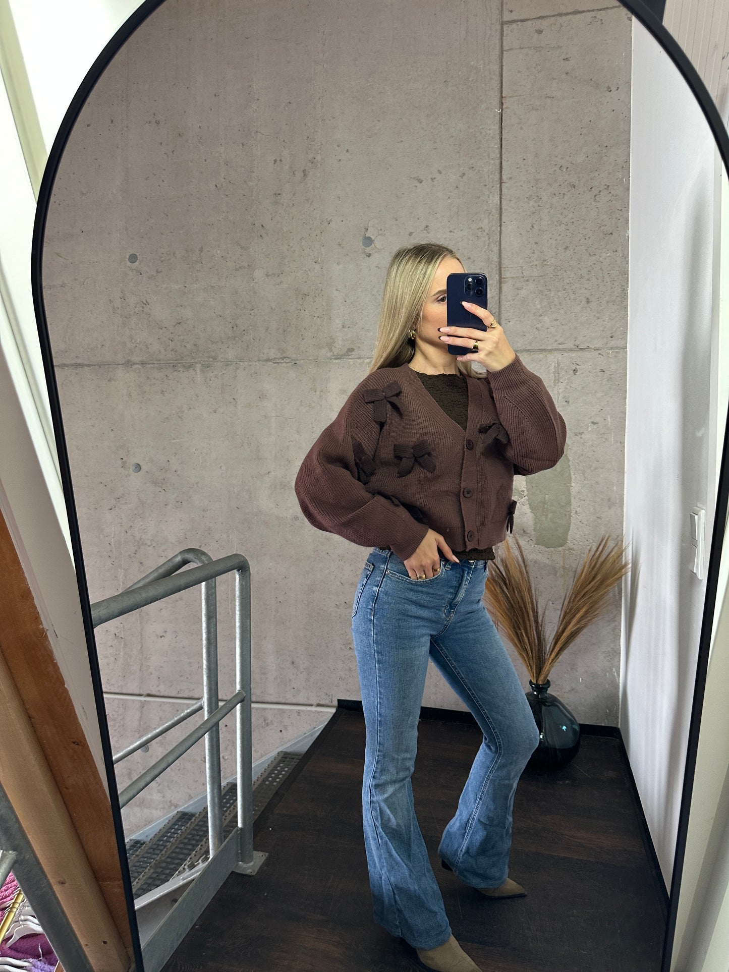 Cardigan mit Schleifi Toppings Braun