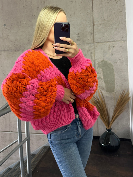 Cardigan Baloon Pink/Orange